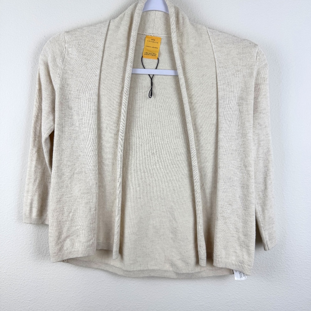 ZARA KNITWEAR Cream Open Front Cardigan NWOT Business Casual / Size Small